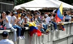 Des manifestants anti-gouvernementaux, le 16 juillet 2017 à Caracas 
