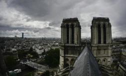 La cathédrale Notre-Dame de Paris, endommagée par la pollution de l'air et les pluies acides, le 28 juin 2017