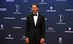 Rafael Nadal sur le tapis des prix Laureus à Madrid, le 21 avril 2025 