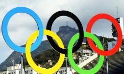 Les anneaux olympiques à Rio, le 4 août 2016