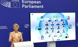 La présidente de la Commission européenne Ursula von der Leyen au Parlement européen à Strasbourg, le 17 septembre 2024