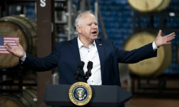 Tim Walz, dans le Wisconsin, le 25 janvier 2024