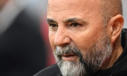 Jorge Sampaoli alors en charge de l'OM en déplacement à Rennes, le 14 mai 2022 au Roazhon Park 