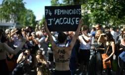 Rassemblement pour demander des mesures immédiates contre les féminicides, le 6 juillet 2019 à Paris
