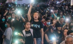 Manifestation dans le quartier de Tsim Sha Tsui, le 2 novembre 2019 Ă Hong Kong