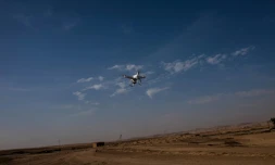 Un drône appartenant à la police fédérale irakienne dans le village d'Arbid, près de Mossoul, le 12 novembre 2016