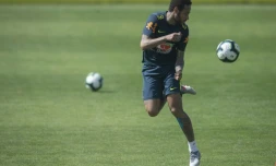 L'attaquant vedette Neymar lors d'une séance d'entraînement avec l'équipe du Brésil à Teresopolis, le 1er juin 2019