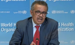 Tedros Adhanom Ghebreyesus, le directeur de l'OMS, à Genève le 6 avril 2020