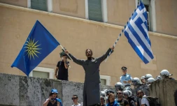 Manifestation à Athènes des opposants à l'accord entre Athènes et Skopje, le 15 juin 2018