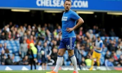 Le défenseur de Chelsea John Terry à l'échauffement avant le le match contre Crystal Palace à Stamford Bridge, le 1er avril 2017