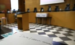 La cour d'assises de Bastia avant l'ouverture du procĂšs de Bruno Garcia-Cruciani, le 10 juin 2021, pour l'assassinat de son ex-compagne Julie Douib