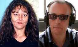 Montage en date du 2 novembre 2013 de deux portraits d'archives de  Ghislaine Dupont et Claude Verlon, deux journalistes de RFI assassinés au Mali en 2013