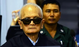 L'ancien dirigeant khmer rouge Nuon Chea au tribunal international de Phnom Penh, le 23 novembre 2016 au Cambodge