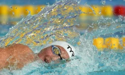 La Française Charlotte Bonnet lors de la finale du 200 m libre à l'Euro de natation, le 6 août 2018 à Glasgow