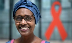 Winnie Byanyima, la directrice exécutive d'Onusida, le 3 juillet 2020 à GenÚve