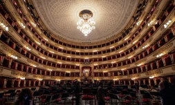 L'auditorium de la
Scala avant une répétition à Milan, le 7 mai 2021