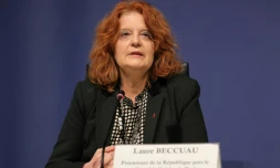 La procureure Laure Beccuau, lors d'une conférence de presse à Paris, le 7 mars 2025