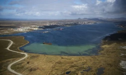 Vue aérienne des îles Malouines le 7 octobre 2019.