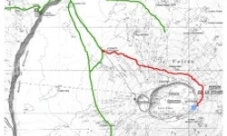 Tracé du nouveau sentier qui ouvert au public mène au cratère Dolomieu