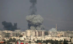 Bombardement de l'armée syrienne sur Hammouriyé, dans la Ghouta orientale, le 20 février 2018