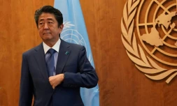Le Premier ministre japonais Shinzo Abe lors de l'Assemblée générale annuelle de l'ONU à New York, le 25 septembre 2018
