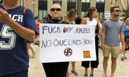 Des manifestants contre des sympathisants néonazis, le 12 août 2018 à Washington
