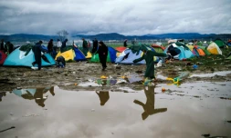 Le camp de réfugiés d'Idomeni, à la frontiÚre gréco-macédonienne, le 10 mars 2016