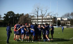 Le XV de France lors d'un entraĂźnement Ă San Isidro, en Argentine le 2 juillet 2024