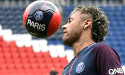 Neymar au statde du Parc des Princes, à Paris, le 4 août 2017