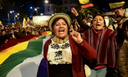 Des femmes indigènes manifestent contre la hausse du prix des carburants, à Quito le 10 octobre 2019