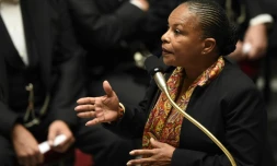 La ministre de la Justice Christiane Taubira le 30 septembre 2015 à l'Assemblée nationale à Paris