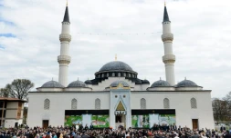 Le président turc Recep Tayyip Erdogan inaugure, le 2 avril 2016 à Lanham (est des Etats-Unis), la mosquée du centre islamique Diyanet