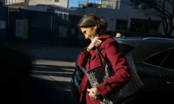 La ministre de l'Ăducation, des Sports et des Jeux Olympiques, AmĂ©lie OudĂ©a-CastĂ©ra arrive Ă l'Ă©cole publique LittrĂ© Ă Paris, le 16 janvier 2024