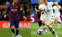 L'Argentin Lionel Messi et l'Américaine Megan Rapinoe, grands favoris du Ballon d'or 2019