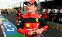 Le pilote monégasque Charles Leclerc (Ferrari) aprÚs avoir décroché la pole du GP d'Australie de F1 le 9 avril 2022 sur le circuitr Albert Park à ,Melbourne
