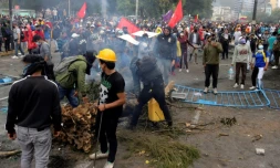Manifestants contre la hausse des prix du carburant en Equateur, à Quito, le 21 juin 2022