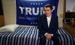 Nick Fuentes, jeune étudiant et militant de la droite radicale américaine, le 9 mai 2016 à Boston