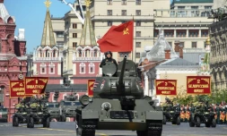 Défilé militaire sur le place Rouge à Moscou pour célébrer la victoire sur l'Allemagne nazie, le 9 mai 2018
