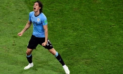 L'attaquant uruguayen Cavani, buteur lors du 8e de finale face au Portugal, à Sotchi, le 30 juin 2018