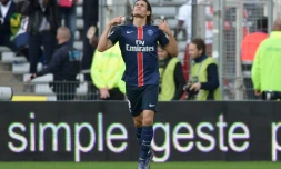 L'attaquant du PSG Edinson Cavani buteur contre Nantes à La Beaujoire, le 26 septembre 2015