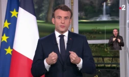 Le président Emmanuel Macron lors de ses voeux à l'Elysée le 31 décembre 2019