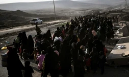 Des milliers d'Irakiens fuient les combats le 1er mars 2017 à Mossoul-Ouest