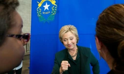 La candidate à la primaire démocrate Hillary Clinton en campagne à Las Vegas, dans le Nevada, le 19 février 2016, aux Etats-Unis