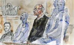 Croquis de Joel Le Scouarnec au début de son procÚs le 13 mars 2020