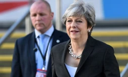 La Première ministre britannique Theresa May, le 3 octobre 2017 à Manchester