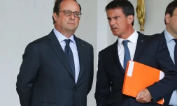 Le Président Francois Hollande et le Premier ministre Manuel Valls à l'Elysée le 11 août 2016
