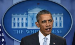 Le président Barack Obama lors d'une déclaration sur les attentats de Paris le 13 novembre 2015 à la Maison Blanche à Washington