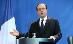 Le président français François Hollande, le 27 janvier 2017 à Belin