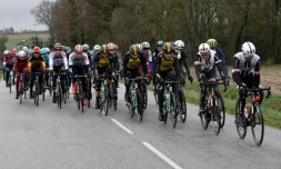 L'Allemand André Greipel, 5e en partant de la gauche, lors de la 2e étape de Paris Nice, le 6 mars 2017