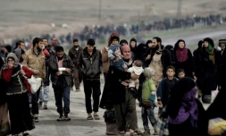 Des familles irakiennes fuient les combats à Mossoul, le 3 mars 2017